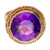 Anillo de oro 18 kl para mujer con amatista