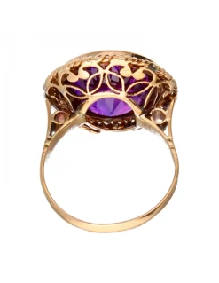 Anillo de oro 18 kl para mujer con amatista