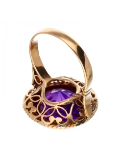 Anillo de oro 18 kl para mujer con amatista