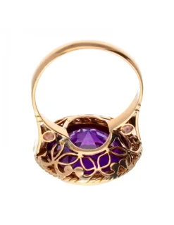 Anillo de oro 18 kl para mujer con amatista