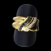 Anillo de oro 18 kl zafiro y zirconita