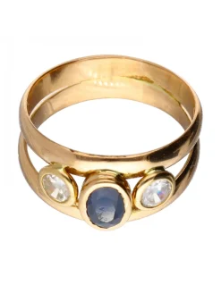 Anillo de oro 18 kl Zafiro zirconita
