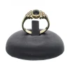 Anillo de oro amarillo 18 Kl con diseño zafiro y brillantes