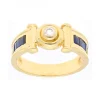 Anillo de Oro amarillo 18 K con diseño y circonitas circundantes