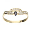 Anillo de oro amarillo 18 K con diseño y circonitas