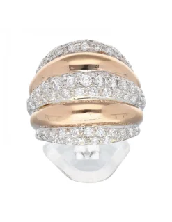 Anillo de oro amarillo 18 K con diseño y brillantes