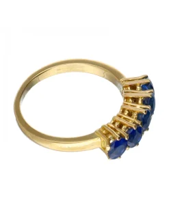 Anillo de oro amarillo 18 K y Zafiros