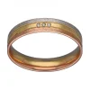 Anillo de Oro amarillo, blanco y rosado 18K con diseño Alianza y Brillantes