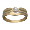 Anillo de Oro amarillo con diseño Solitario y Circonita