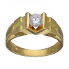 Anillo de Oro amarillo con diseño Solitario y Circonita