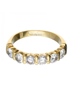 Anillo de Oro amarillo con diseño y 6 Brillantes