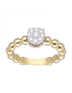 Anillo de Oro amarillo con diseño y Brillantes