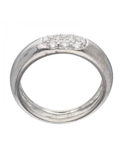 Anillo de oro amarillo con diseño y brillantes