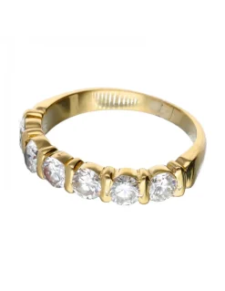 Anillo de Oro amarillo con diseño y 6 Brillantes