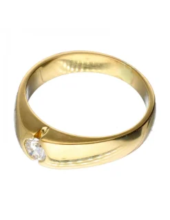 Anillo de Oro amarillo con diseño solitario y Brillante