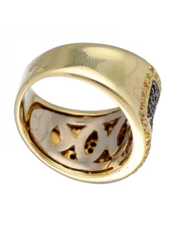 Anillo de Oro amarillo con diseño y Circonitas