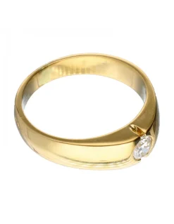 Anillo de Oro amarillo con diseño solitario y Brillante