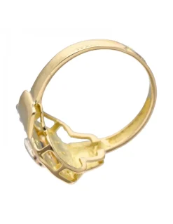 Anillo de Oro amarillo con diseño Zafiro y Circonitas