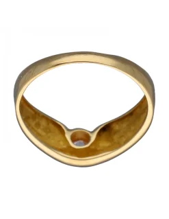 Anillo de Oro amarillo con diseño Solitario y Circonita
