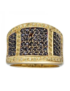 Anillo de Oro amarillo con diseño y Circonitas