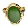 Anillo de Oro amarillo de 18K con diseño y Cuarzo verde