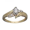 Anillo de Oro amarillo, diseño de compromisos con brillantes