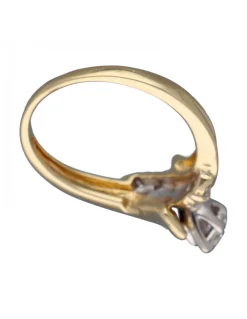 Anillo de Oro amarillo, diseño de compromisos con brillantes