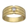 Anillo de Oro amarillo 18K con diseño y Brillante