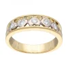 Anillo de Oro amarillo 18K con diseño de corazones y Brillantes