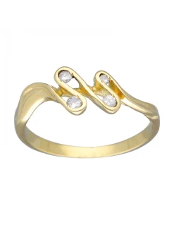 Anillo de Oro amarillo 18K con diseño y Brillantes
