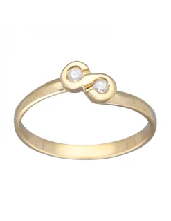 Anillo de Oro amarillo 18K con diseño y Brillantes