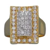 Anillo de Oro amarillo 18K con diseño cuadrado y Circonitas