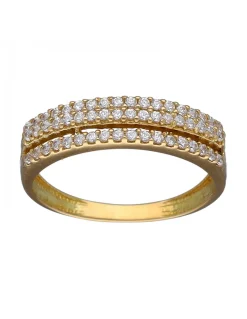 Anillo de Oro amarillo 18K con diseño y Circonitas