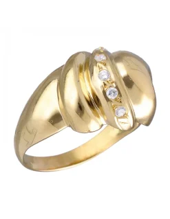 Anillo de Oro amarillo 18K con diseño y Circonitas