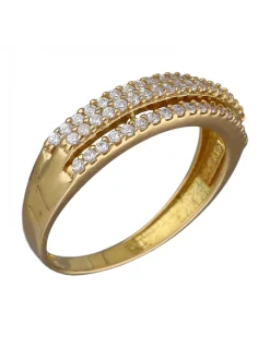 Anillo de Oro amarillo 18K con diseño y Circonitas