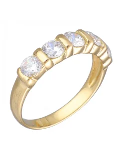 Anillo de Oro amarillo 18K con diseño y Circonitas