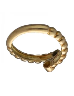 Anillo de oro amarillo 18K con diseño, Brillante y Zafiro