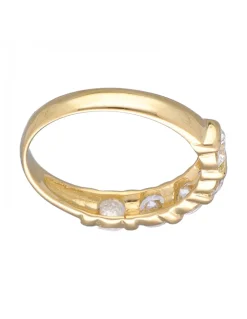 Anillo de Oro amarillo 18K con diseño y Circonitas