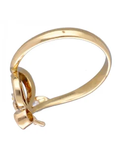 Anillo de Oro amarillo 18K con diseño de Flor y Brillantes