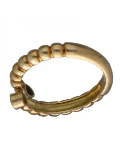 Anillo de oro amarillo 18K con diseño, Brillante y Zafiro