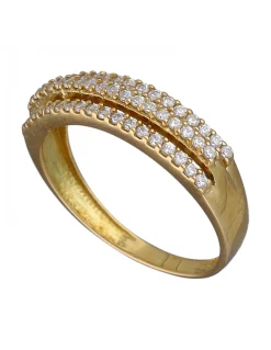 Anillo de Oro amarillo 18K con diseño y Circonitas