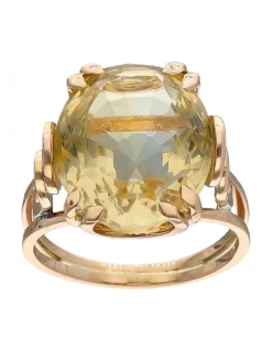 Anillo de oro amarillo 18K con diseño y circón