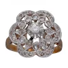 Anillo de Oro amarillo y blanco con diseño Flor y Brillantes