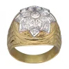 Anillo de Oro amarillo y blanco 18K con diseño y Brillantes
