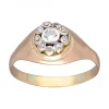 Anillo de Oro amarillo y blanco 18K con diseño y Brillantes