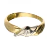 Anillo de Oro amarillo y blanco 18K con diseño y Brillante