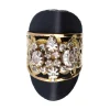Anillo de oro amarillo y blanco 18 kl zirconitas