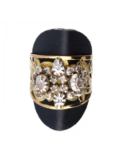 Anillo de oro amarillo y blanco 18 kl zirconitas