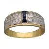 Anillo de Oro amarillo y blanco, con diseño Coctel, Circonitas y Ónix