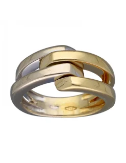 Anillo de Oro amarillo y Blanco con diseño Moderno